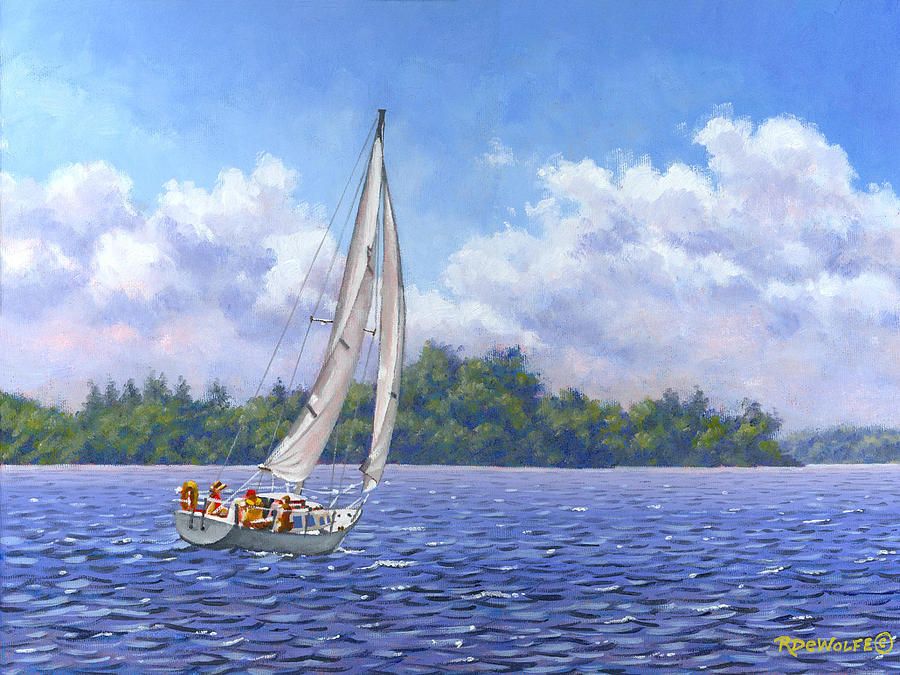 900x675 Medium Large 5sailing - Large Sailboat Painting