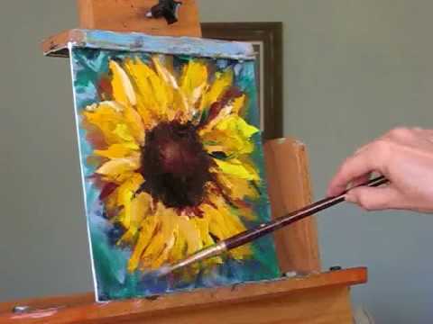 480x360 How To Paint A Sunflower! Demo And Free Painting Giveaway. - Large Sunflower Painting