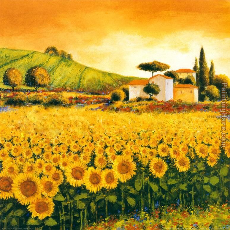 775x774 Richard Leblanc Valley Of Sunflowers Painting Anysize 50% Off - Large Sunflower Painting
