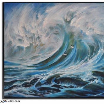 354x354 Shop Ocean Oil Paintings On Wanelo - Large Wave Painting