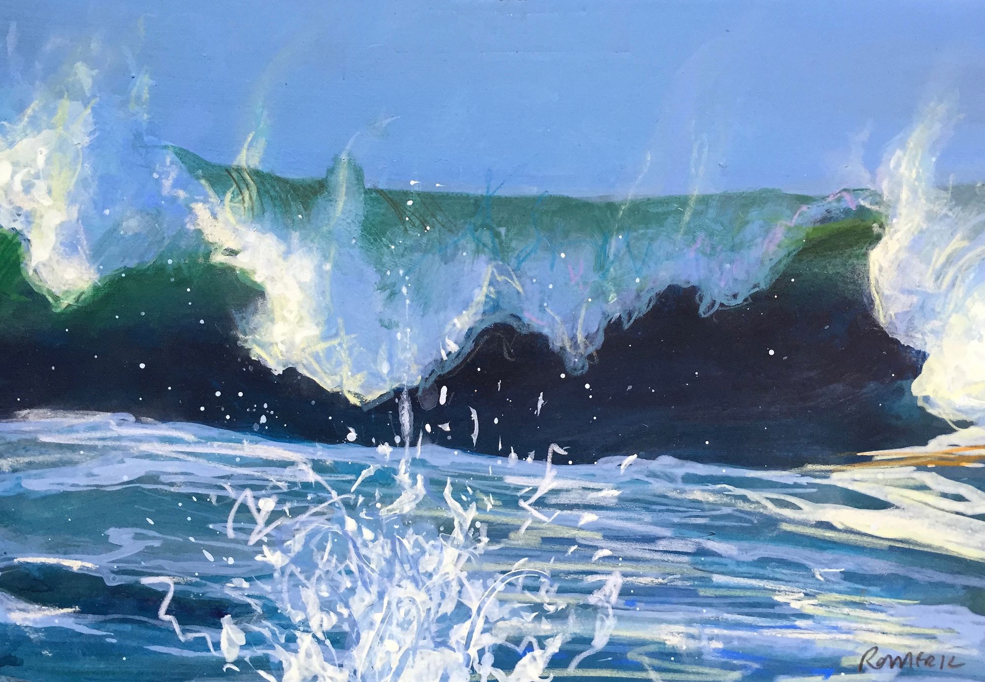 2000x1385 Small Splash, Large Wave (Study) - Large Wave Painting
