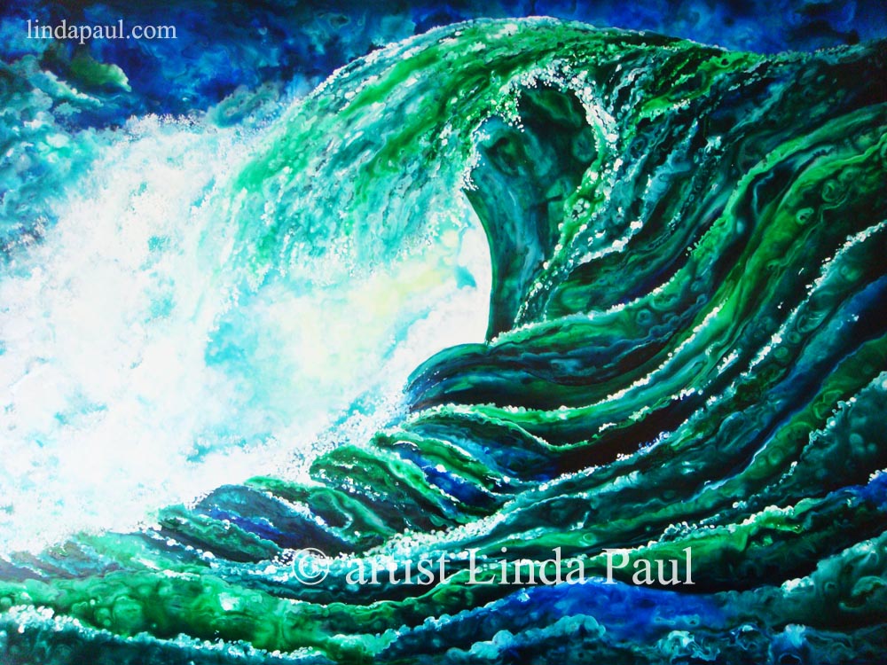 1000x750 Beach Art - Large Wave Painting
