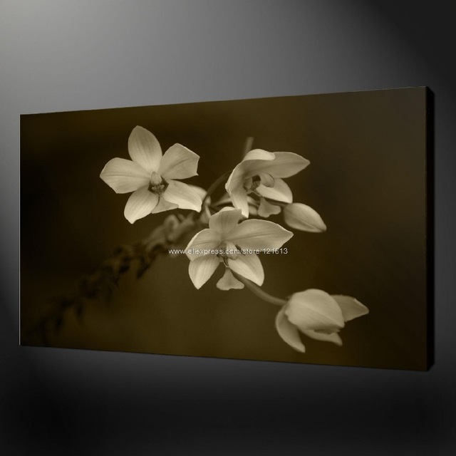 640x640 White Flowers Premium Quality Canvas Wall Art Modern Oil Paintings - Large White Flower Painting
