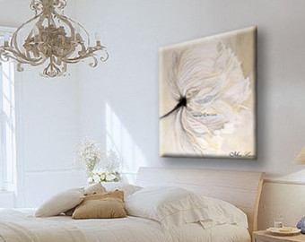 340x270 White Flower Art Etsy - Large White Flower Painting