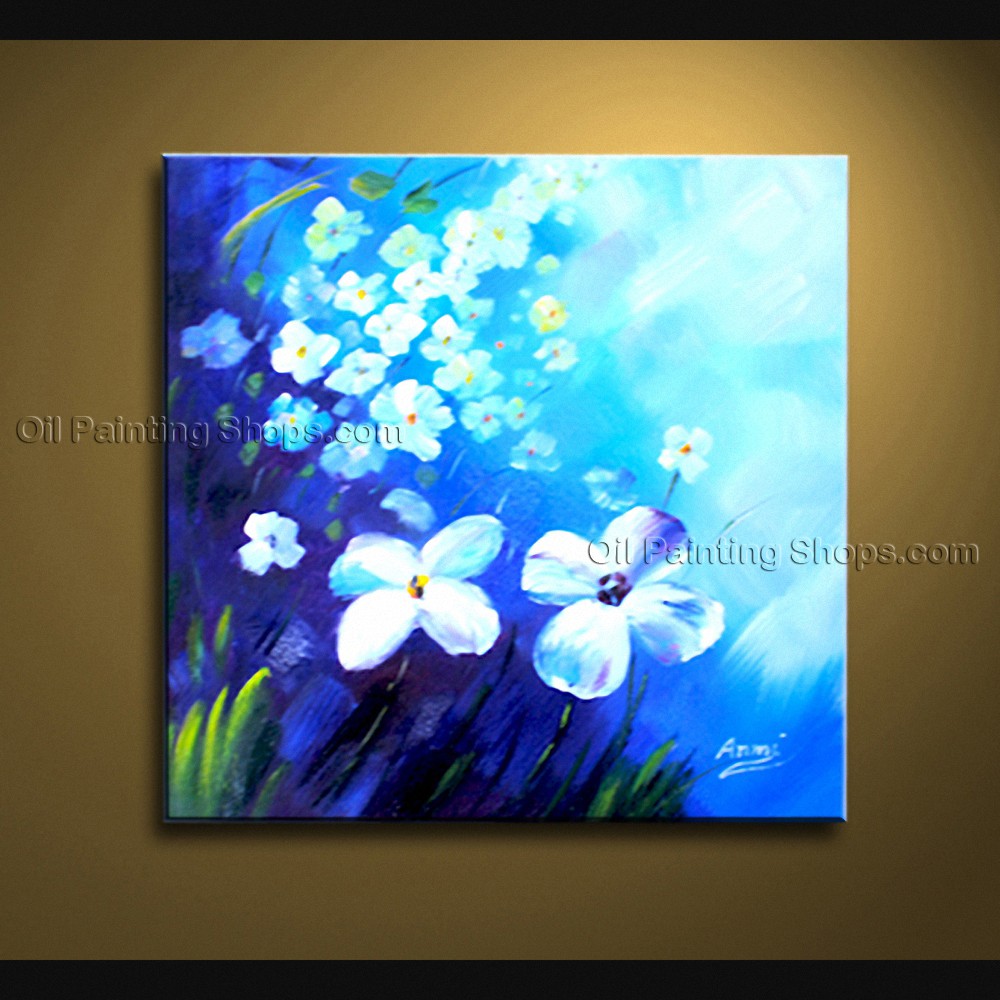 1000x1000 Beautiful Contemporary Wall Art Floral Painting White Flower Paintings - Large White Flower Painting