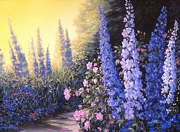 366x269 Floral - Larkspur Painting