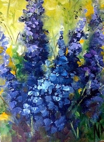 364x495 Larkspur - Larkspur Painting