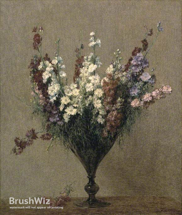 579x685 Larkspur By Henri Fantin Latour - Larkspur Painting
