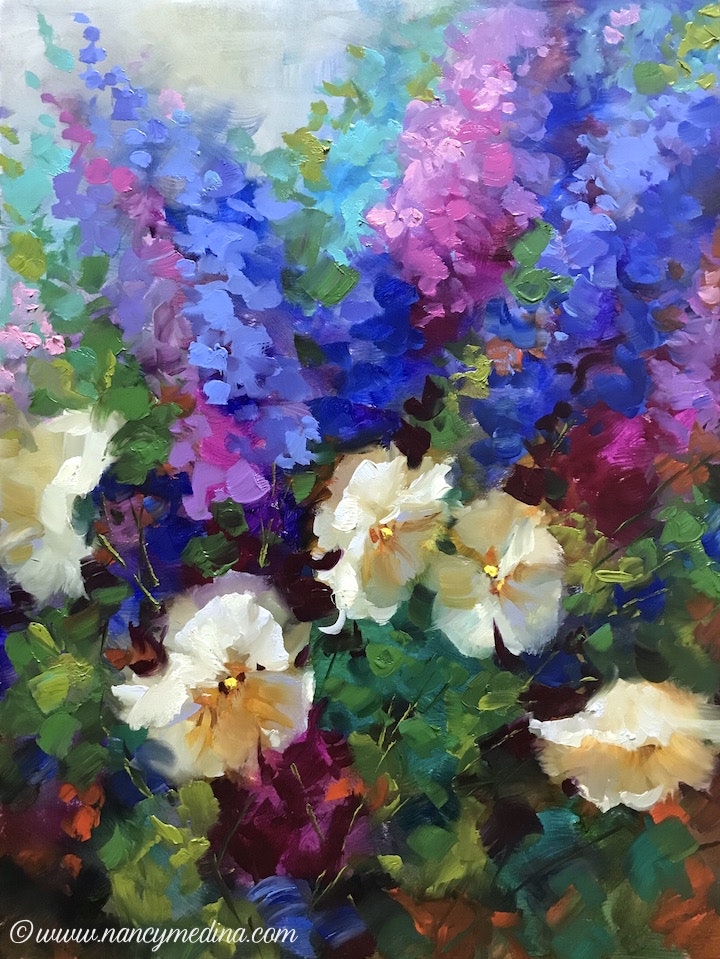 Larkspur Painting at PaintingValley.com | Explore collection of ...