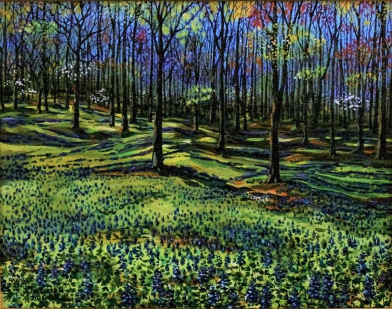770x608 Saatchi Art Radnor Lake Larkspur Painting By Judson Newbern - Larkspur Painting