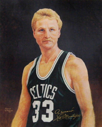 403x500 Armand La Montagne Poster - Larry Bird Painting