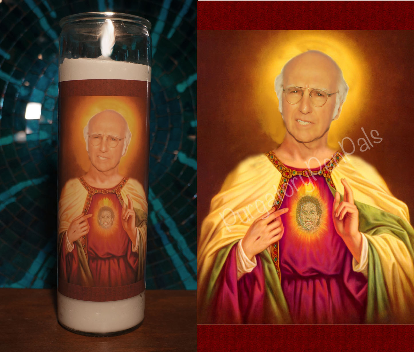 1445x1229 Saint Larry David Prayer Candle Curb Your Enthusiasm - Larry David Painting