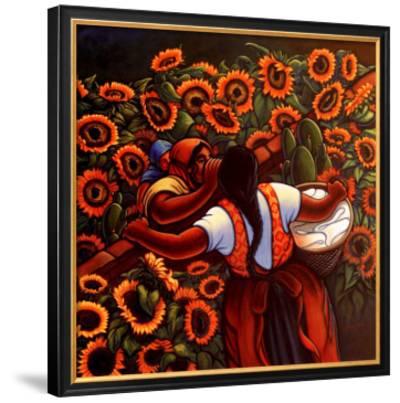 400x403 Las Comadres Framed Art Print By Simon Silva - Las Comadres Painting