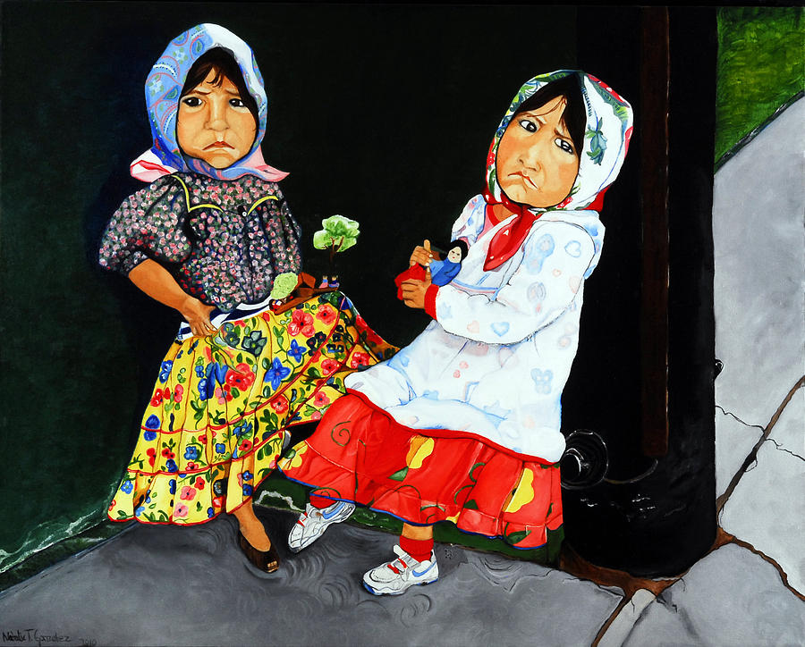 900x724 Las Comadres Painting By Natalie Trujillo - Las Comadres Painting