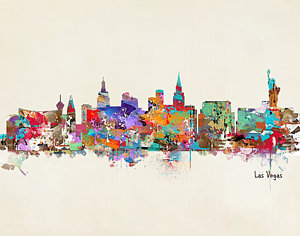 300x236 Las Vegas Skyline Paintings Fine Art America - Las Vegas Skyline Painting