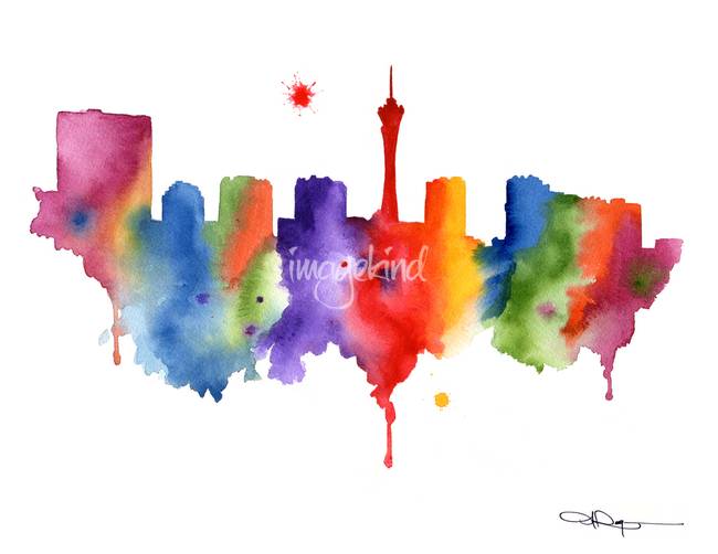 650x502 Stunning Las Vegas Skyline Artwork For Sale On Fine Art Prints - Las Vegas Skyline Painting