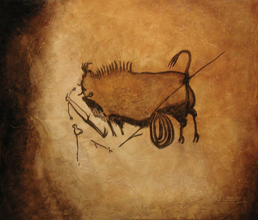 504x431 Lascaux Cave Painting Reproduced By Thomas Baker - Lascaux Painting