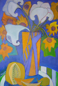 203x300 Still Life, Original Jeanette Lassen Oil Painting, The Dining - Lassen Painting