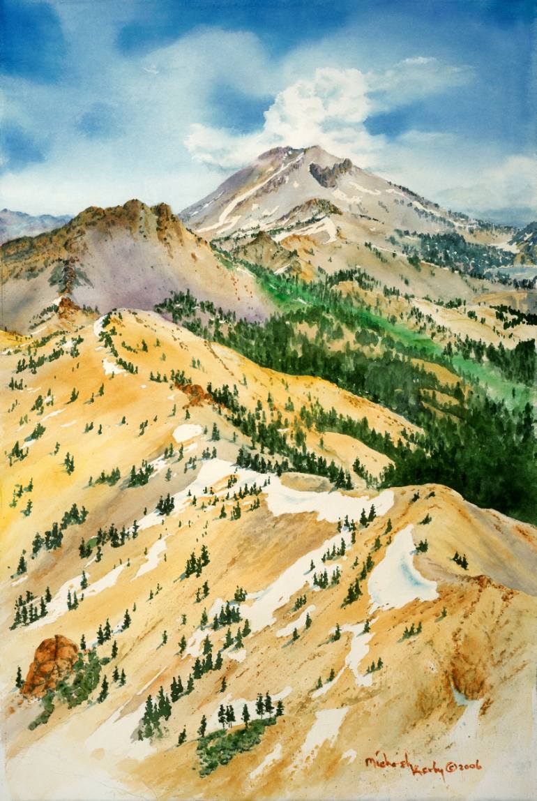 770x1148 Saatchi Art Lassen Peak From Brokeoff Painting By Michael Kerby - Lassen Painting