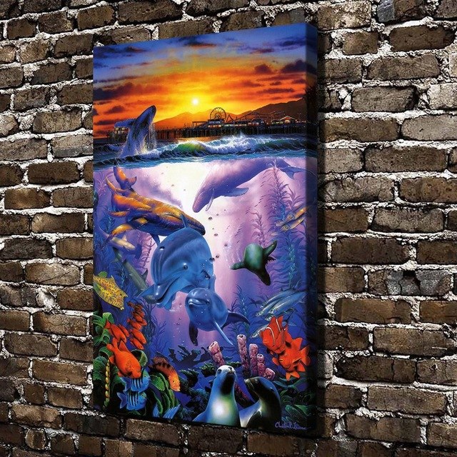 640x640 A0644 Christian Riese Lassen Baywatch Fish Animal.hd Canvas Print - Lassen Painting