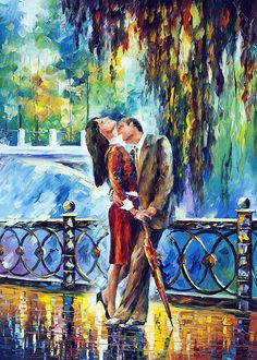 236x330 Couple Fine Art Romantic Painting On Canvas By Leonid Afremov - Last Kiss Painting