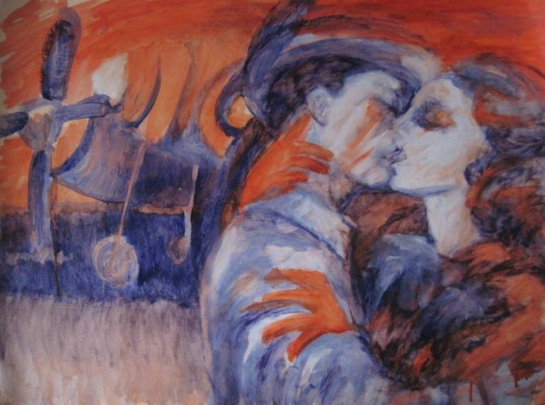 770x573 Saatchi Art Last Kiss Painting By Nadya Polevich - Last Kiss Painting