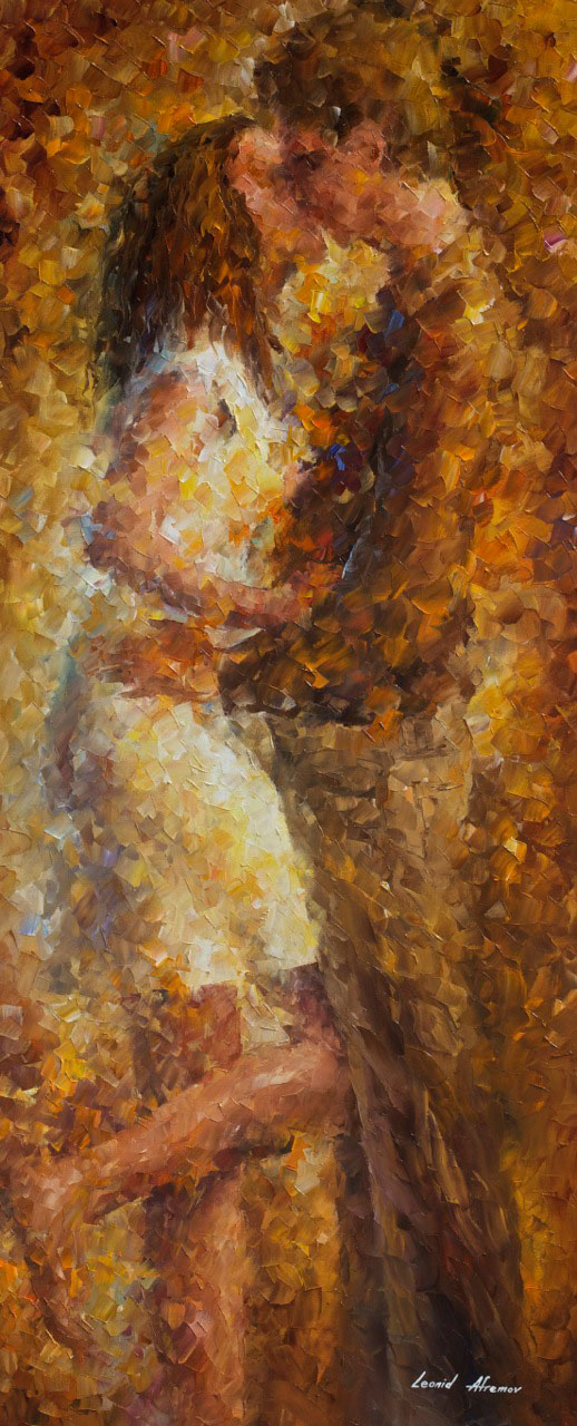 518x1280 Last Kiss 2 Palette Knife Oil Painting On Canvas By Leonid - Last Kiss Painting
