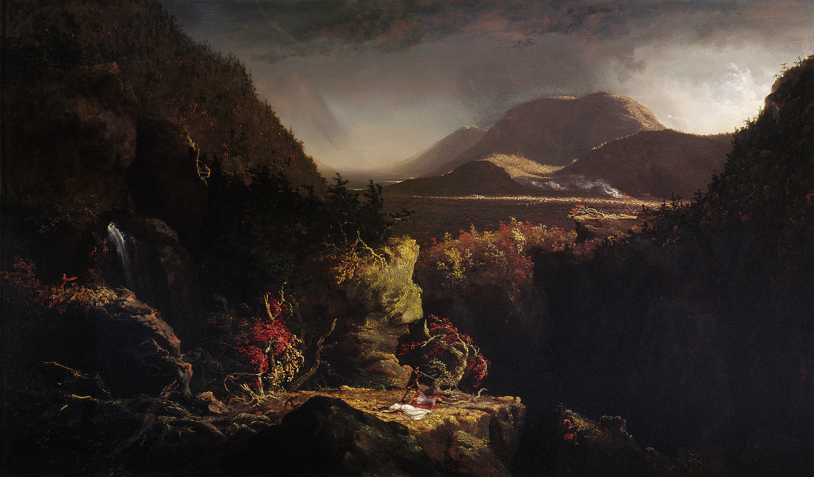 2800x1642 Landscape With Figures A Scene From Last Of The Mohicans - Last Of The Mohicans Painting