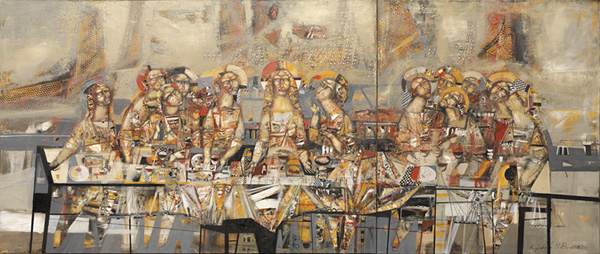 600x254 London Art - Last Supper Abstract Painting
