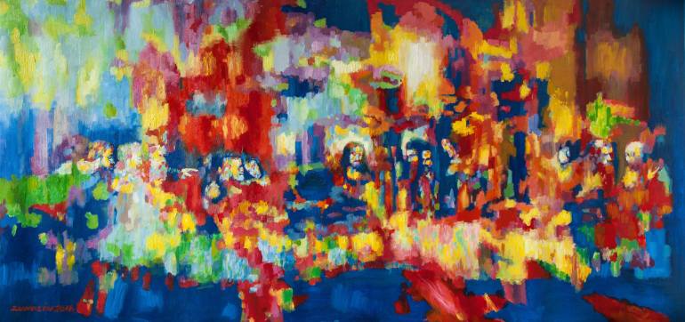770x362 Saatchi Art The Last Supper Painting By Vladimir Zunuzin - Last Supper Abstract Painting