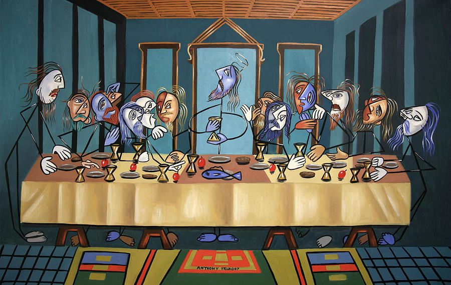 900x569 The Last Supper Painting By Anthony Falbo - Last Supper Abstract Painting