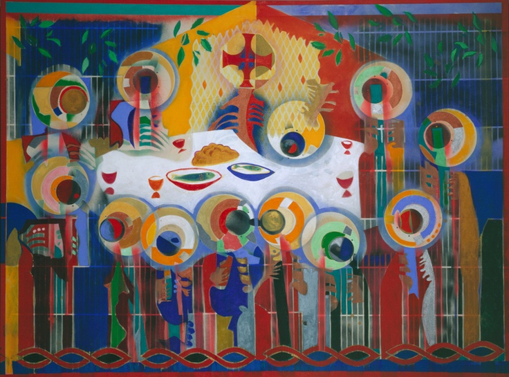 736x545 The Works Of Christina Saj - Last Supper Modern Painting