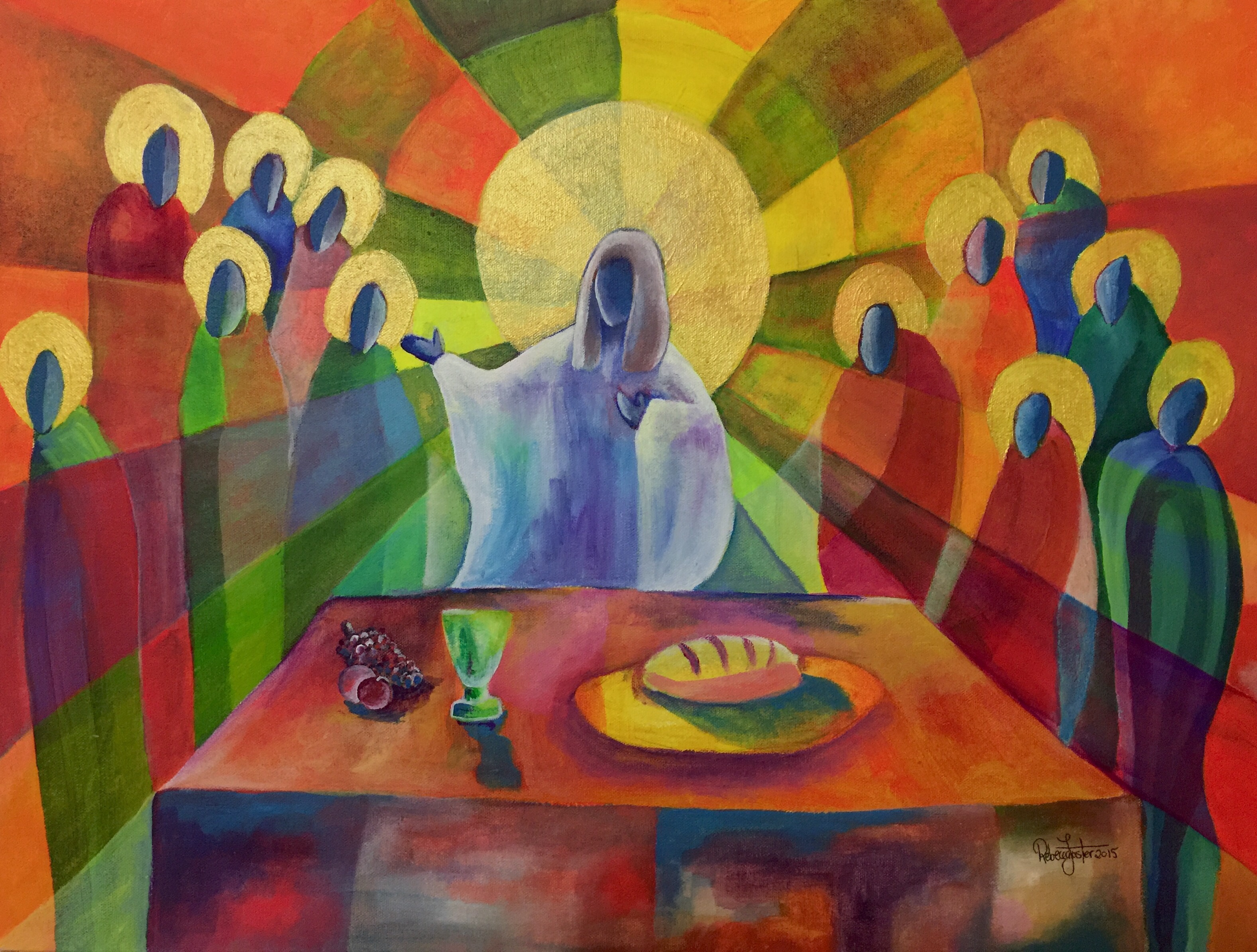 3154x2390 Painting Rebecca Foster - Last Supper Modern Painting