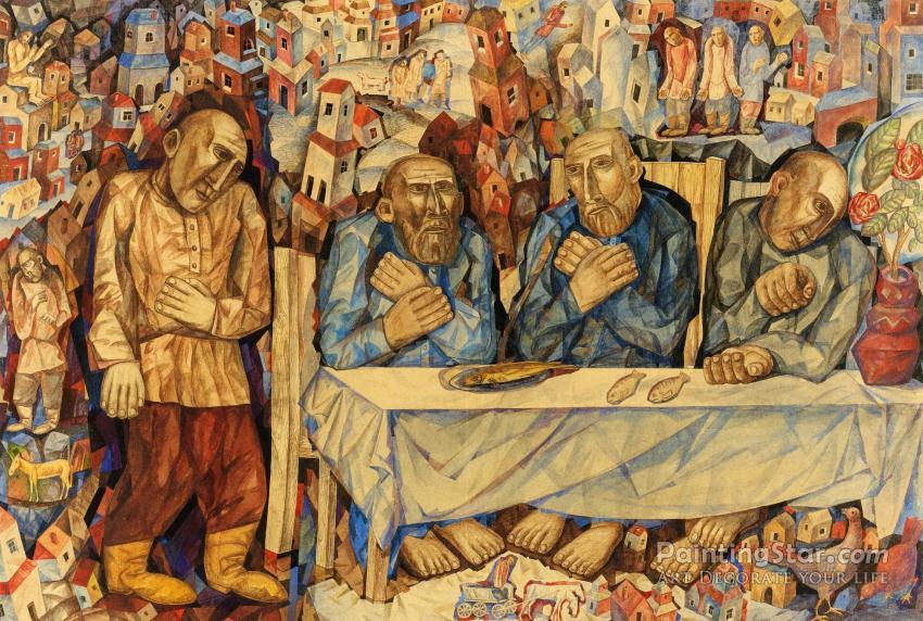850x572 The Last Supper Artwork By Pavel Filonov Oil Painting Amp Art Prints - Last Supper Oil Painting