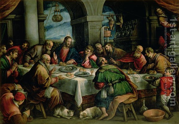 600x416 The Last Supper Francesco, Ii Bassano Reproduction 1st Art Gallery - Last Supper Oil Painting