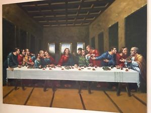 300x225 Large Last Supper Oil Painting On Canvass 4' X 3' Ebay - Last Supper Oil Painting