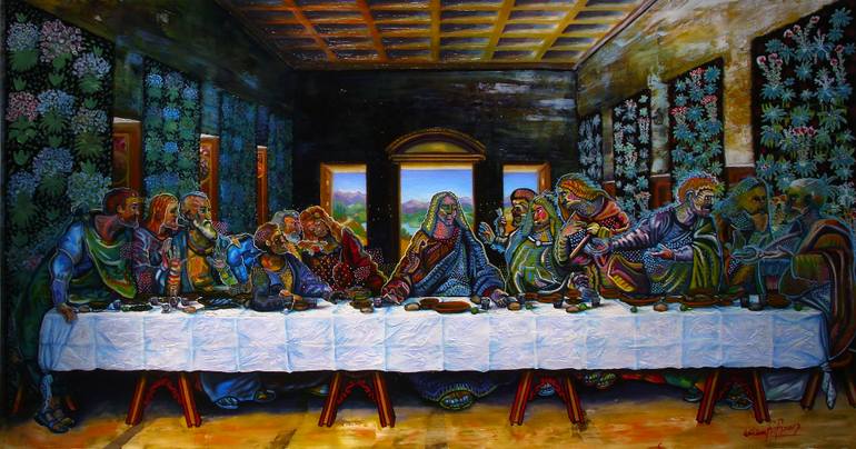770x404 Saatchi Art A Last Supper Painting By William Rafael Marquina - Last Supper Painting