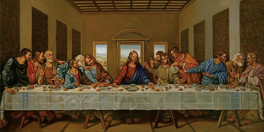 900x450 The Last Supper A Rendition Painting By Alan Carlson - Last Supper Painting