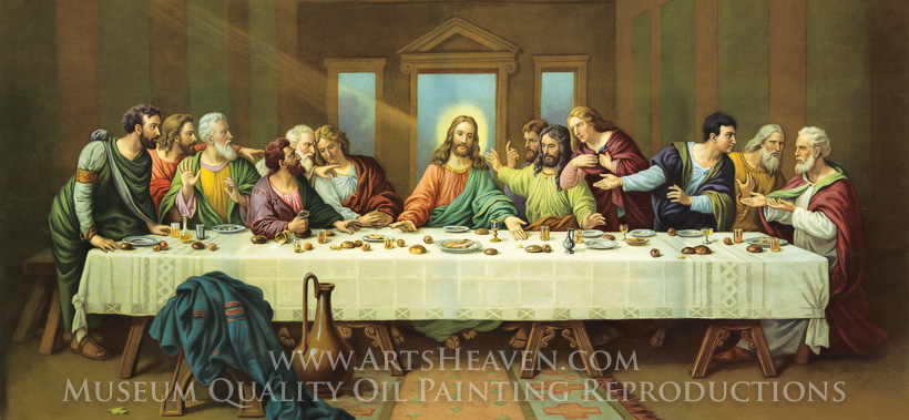 820x379 Da Vinci The Last Supper Painting Reproduction Of The Last - Last Supper Painting
