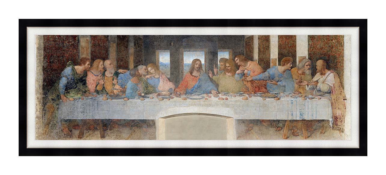 1284x584 Leonardo Da Vinci The Last Supper 8x24 Framed Art - Last Supper Painting Framed