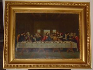 300x224 Leonardo Da Vinci The Last Supper Frame 36 X 28 Tall Vintage - Last Supper Painting Framed