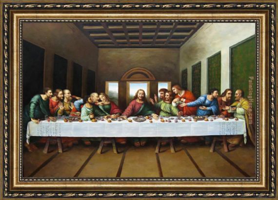 570x410 Leonardo Da Vinci Original Picture Of The Last Supper Framed - Last Supper Painting Framed