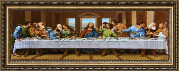 570x227 Leonardo Da Vinci The Picture Of Last Supper Framed Painting - Last Supper Painting Framed