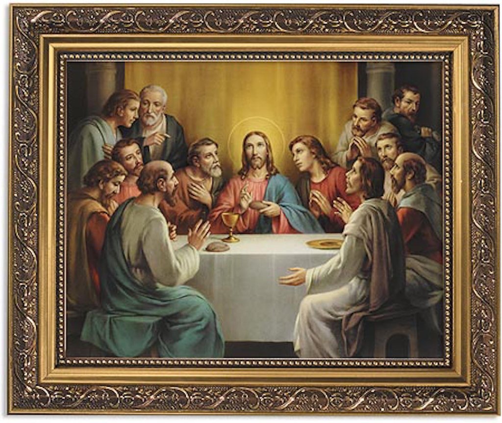 1024x862 The Last Supper By Leonardo Da Vinci In Ornate Frame Beattitudes - Last Supper Painting Framed