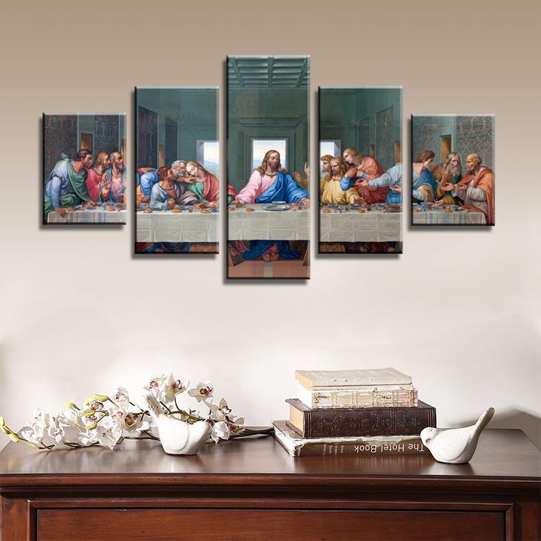790x790 Jesus Last Supper Canvas Wall Art Print Decoration For Home Framed - Last Supper Painting Framed