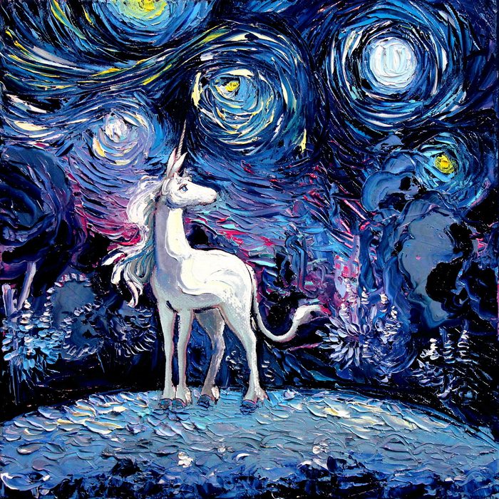 700x700 Sagitariousgallery Last Unicorn Painting Just A Star 1 In 100 - Last Unicorn Painting