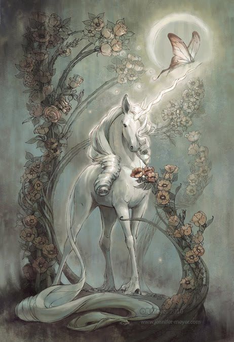 462x675 Griffins Unicornslast Unicorn, By Jennifer L. Meyer Enchanted - Last Unicorn Painting