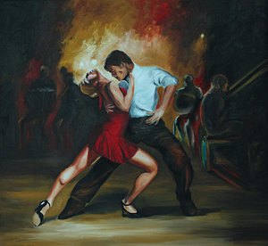 300x276 Salsa Paintings - Latin Dance Painting