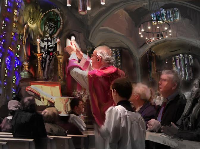 672x501 Painting Gift To Fr Bonsignore St. Kateri Tekakwitha - Latin Mass Painting