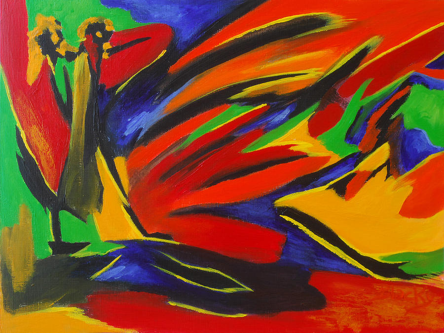 900x674 Latin Choreography Painting By Donna Blackhall - Latin Painting